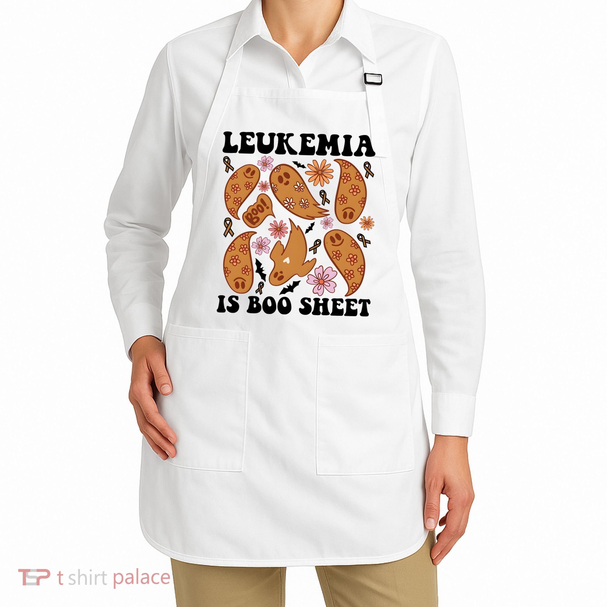 Leukemia Is Boo Sheet Leukemia Cancer Awareness Apron