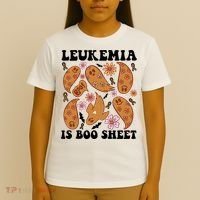 Leukemia Is Boo Sheet Leukemia Cancer Awareness T-Shirt thumb 4