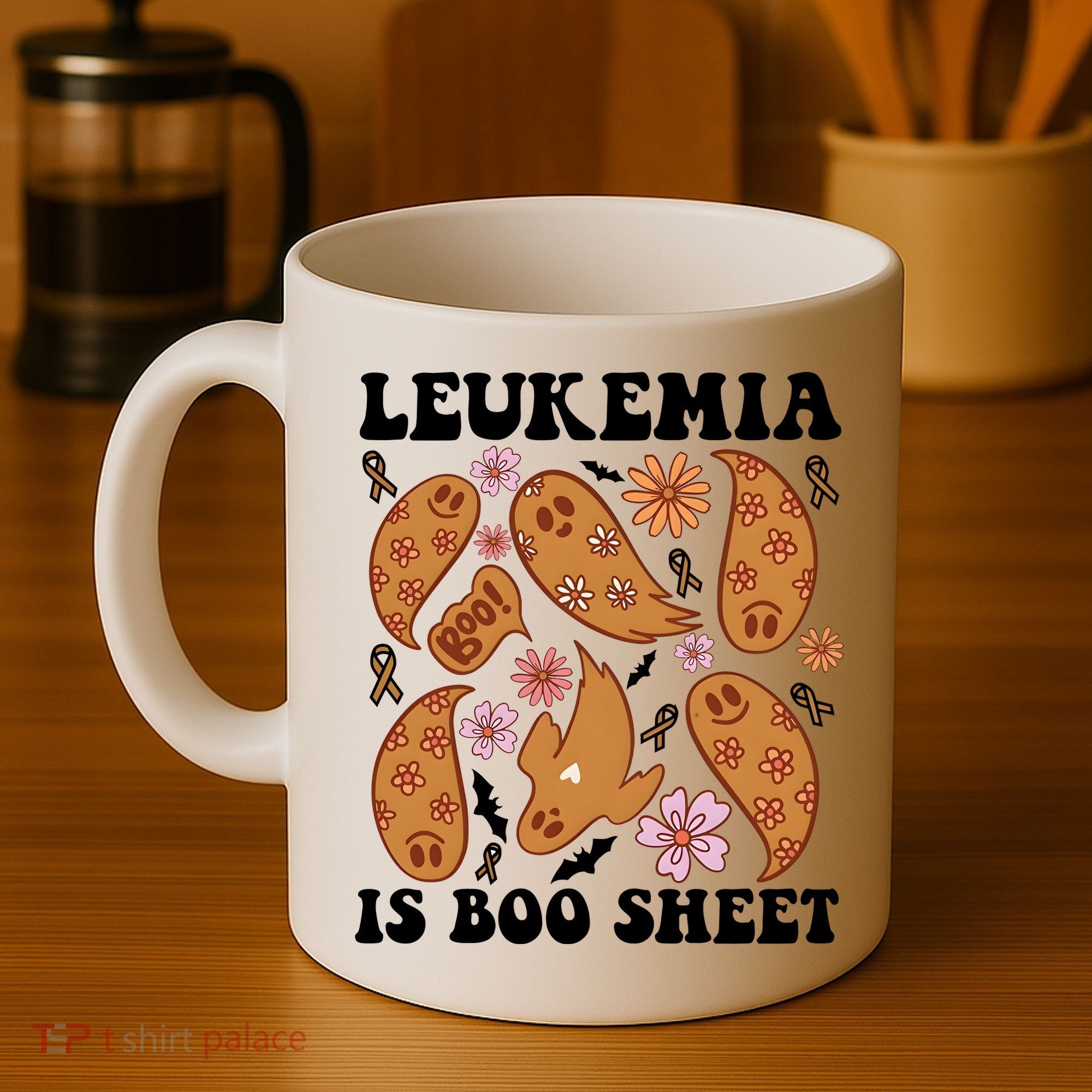 Leukemia Is Boo Sheet Leukemia Cancer Awareness Coffee Mug