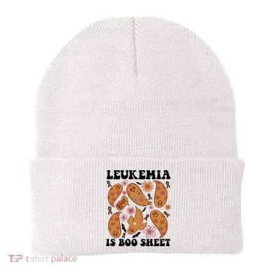 Leukemia Is Boo Sheet Leukemia Cancer Awareness Beanie