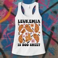 Leukemia Is Boo Sheet Leukemia Cancer Awareness Women's Tank Top thumb 3