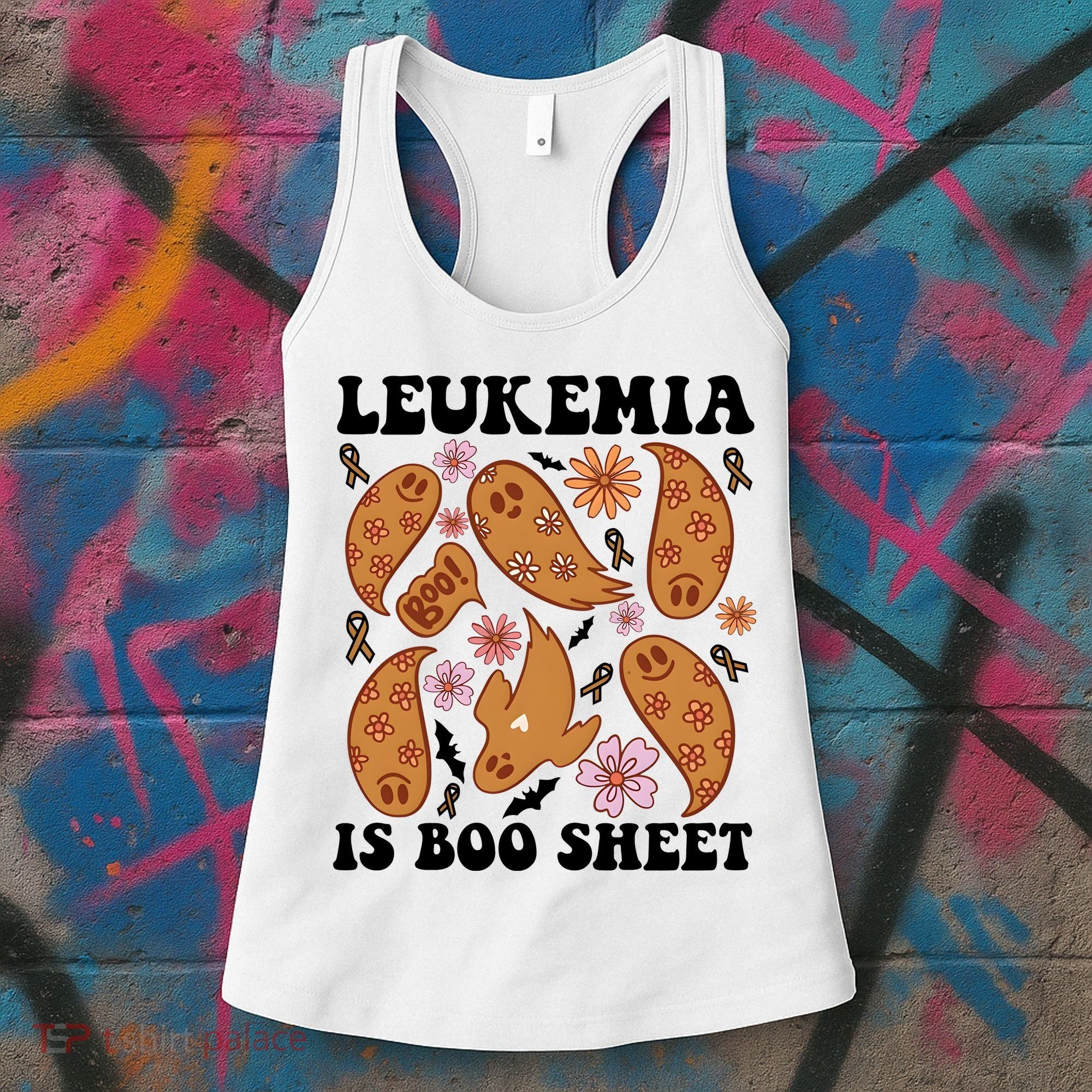 Leukemia Is Boo Sheet Leukemia Cancer Awareness Women's Tank Top