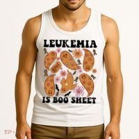 Leukemia Is Boo Sheet Leukemia Cancer Awareness Tank Top thumb 3