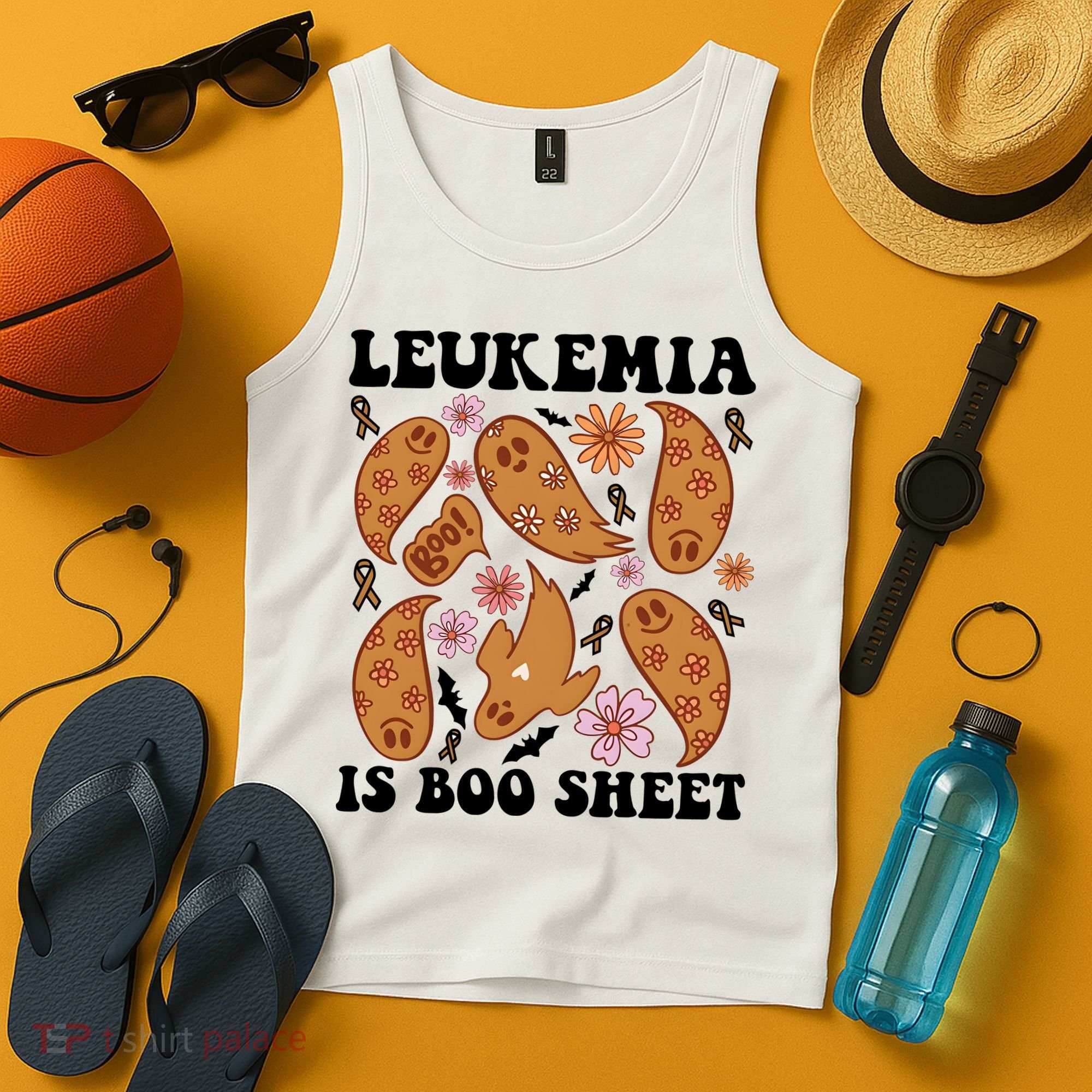Leukemia Is Boo Sheet Leukemia Cancer Awareness Tank Top