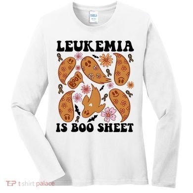 Leukemia Is Boo Sheet Leukemia Cancer Awareness Women's Long Sleeve Shirt