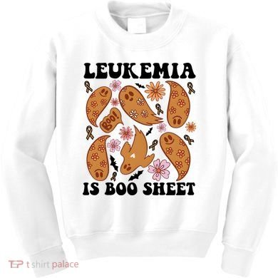 Leukemia Is Boo Sheet Leukemia Cancer Awareness Kids Sweatshirt