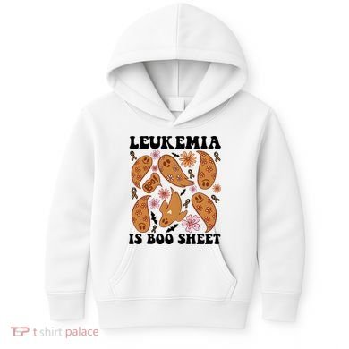 Leukemia Is Boo Sheet Leukemia Cancer Awareness Kids Hoodie