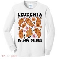 Leukemia Is Boo Sheet Leukemia Cancer Awareness Kids Long Sleeve Shirt thumb 0