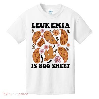 Leukemia Is Boo Sheet Leukemia Cancer Awareness Kids T-Shirt