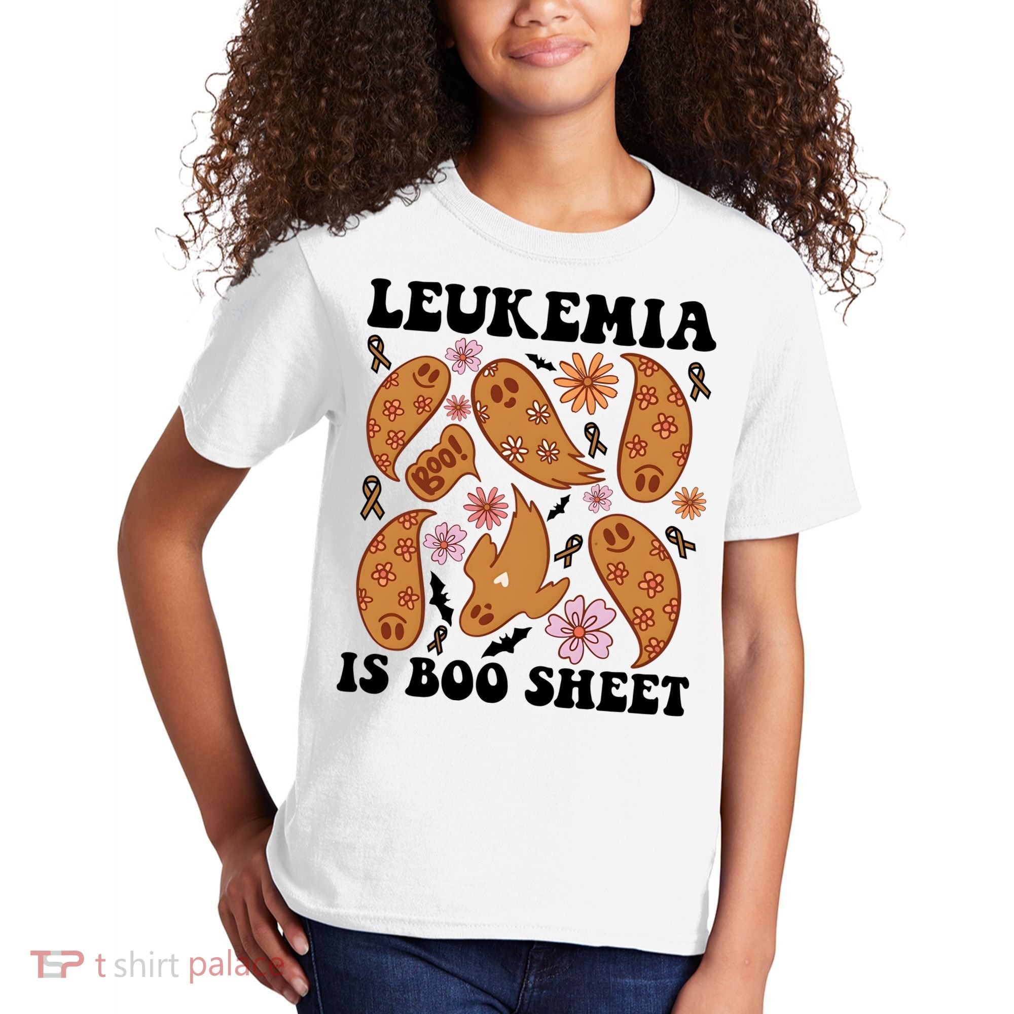 Leukemia Is Boo Sheet Leukemia Cancer Awareness Kids T-Shirt