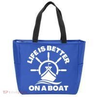 Life Is Better On A Boat Boating Cool Gift Tote Bag thumb 0