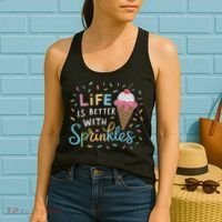 Life Is Better With Sprinkles Ice Cream Sweet Treats Women's Tank Top thumb 2