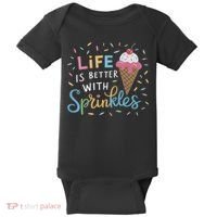 Life Is Better With Sprinkles Ice Cream Sweet Treats Baby Bodysuit thumb 0