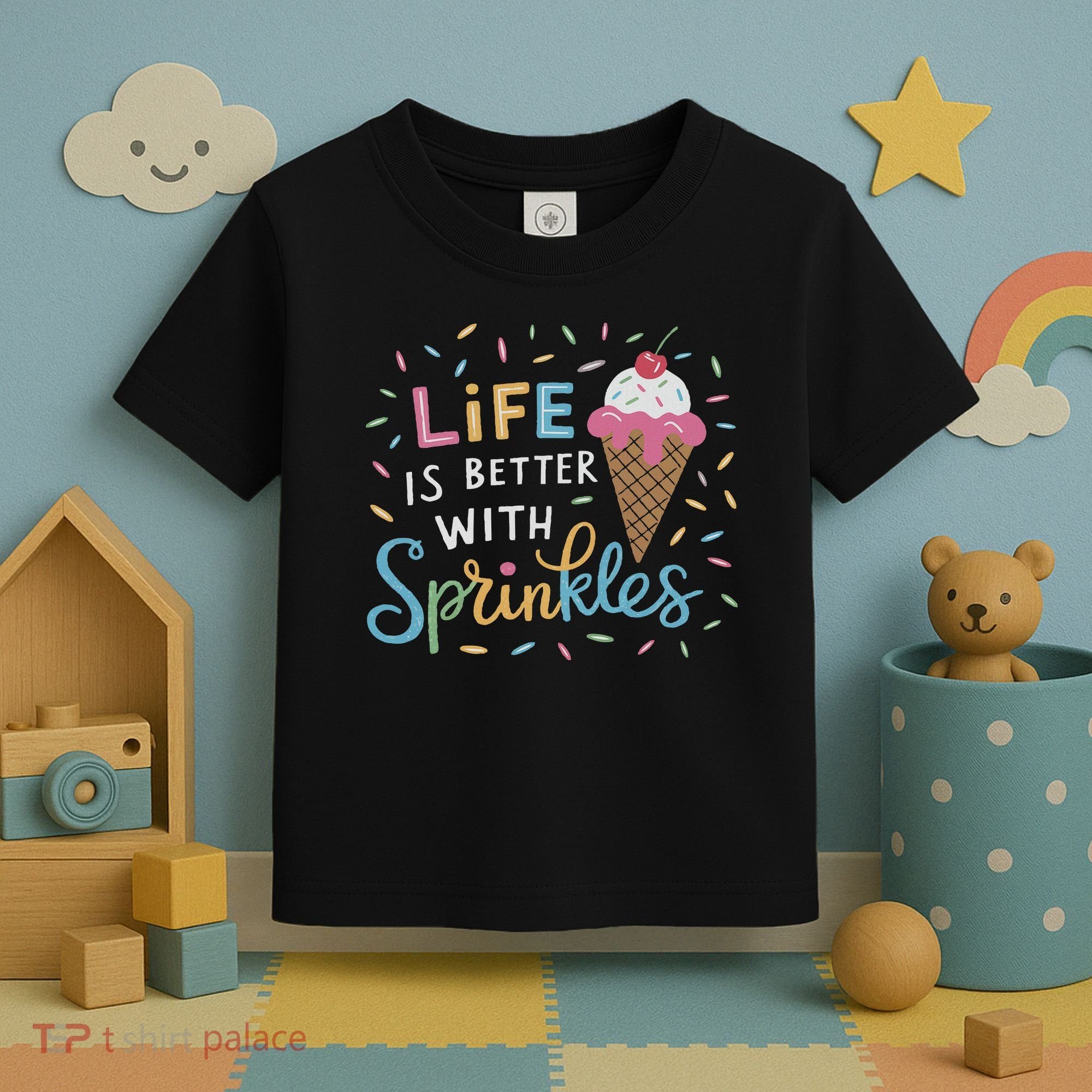 Life Is Better With Sprinkles Ice Cream Sweet Treats Toddler T-Shirt
