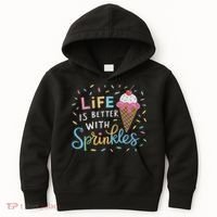 Life Is Better With Sprinkles Ice Cream Sweet Treats Kids Hoodie thumb 0
