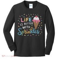 Life Is Better With Sprinkles Ice Cream Sweet Treats Kids Long Sleeve Shirt thumb 0