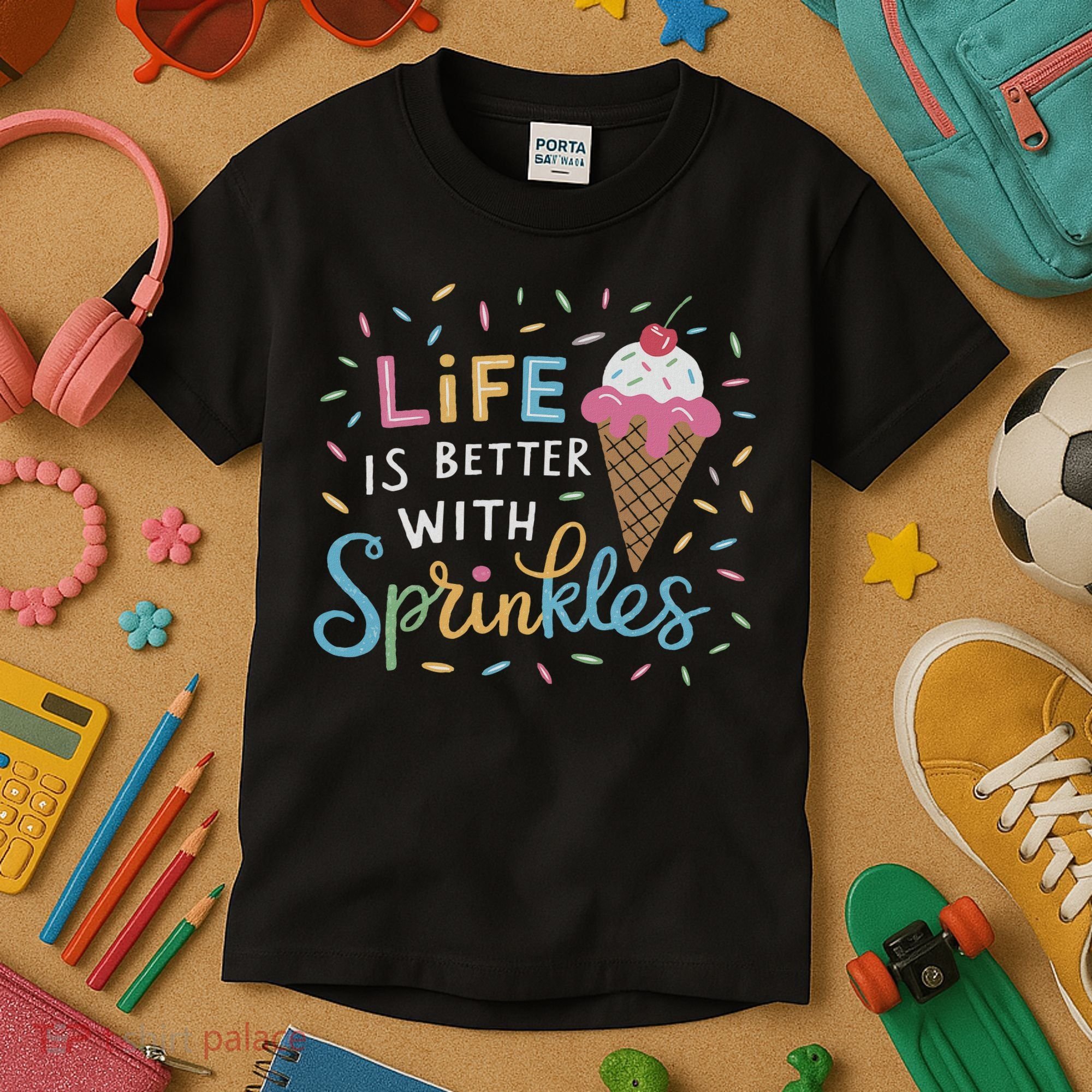 Life Is Better With Sprinkles Ice Cream Sweet Treats Kids T-Shirt