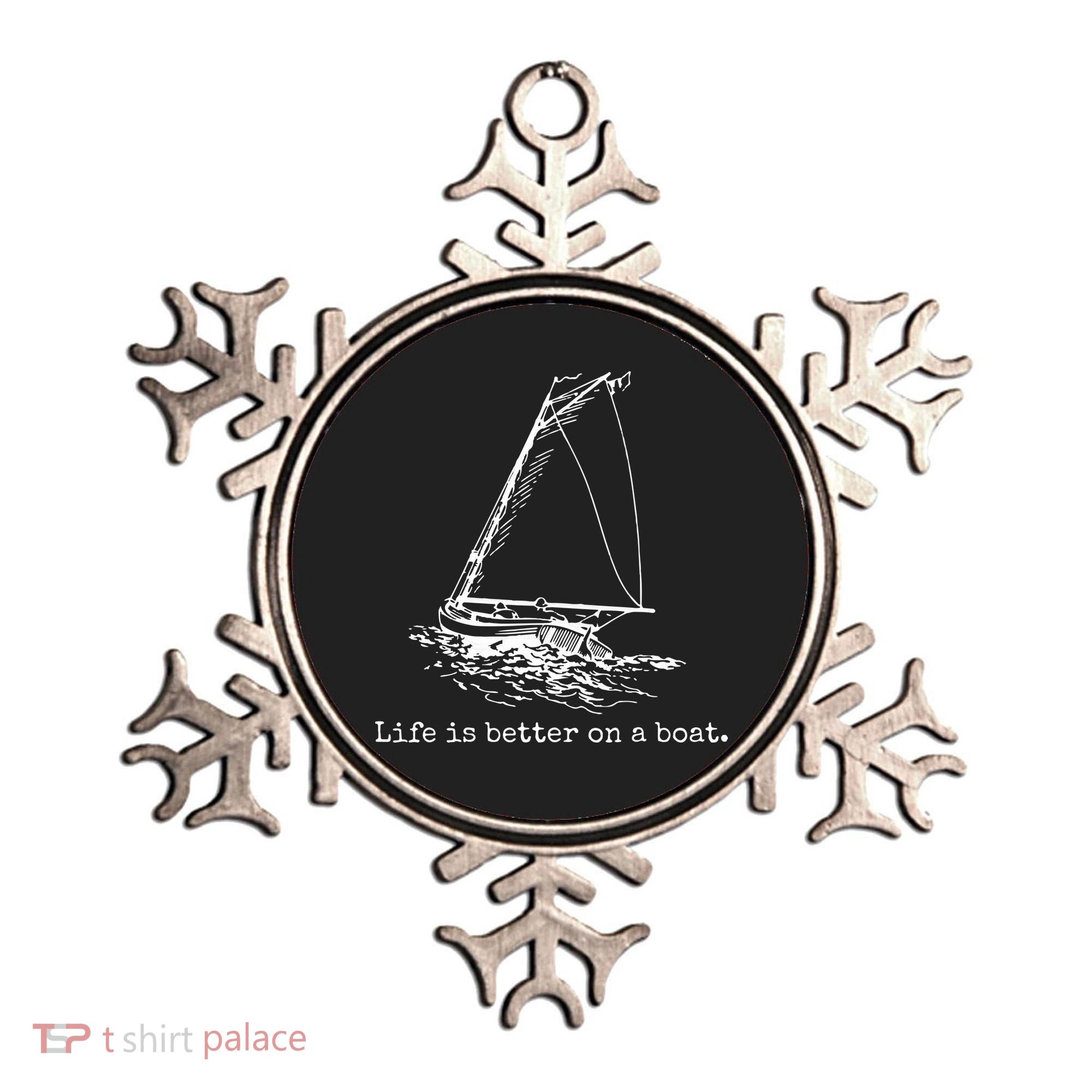 Life Is Better On A Boat Sailboat Sketch Cool Sailing Gifts Ornament