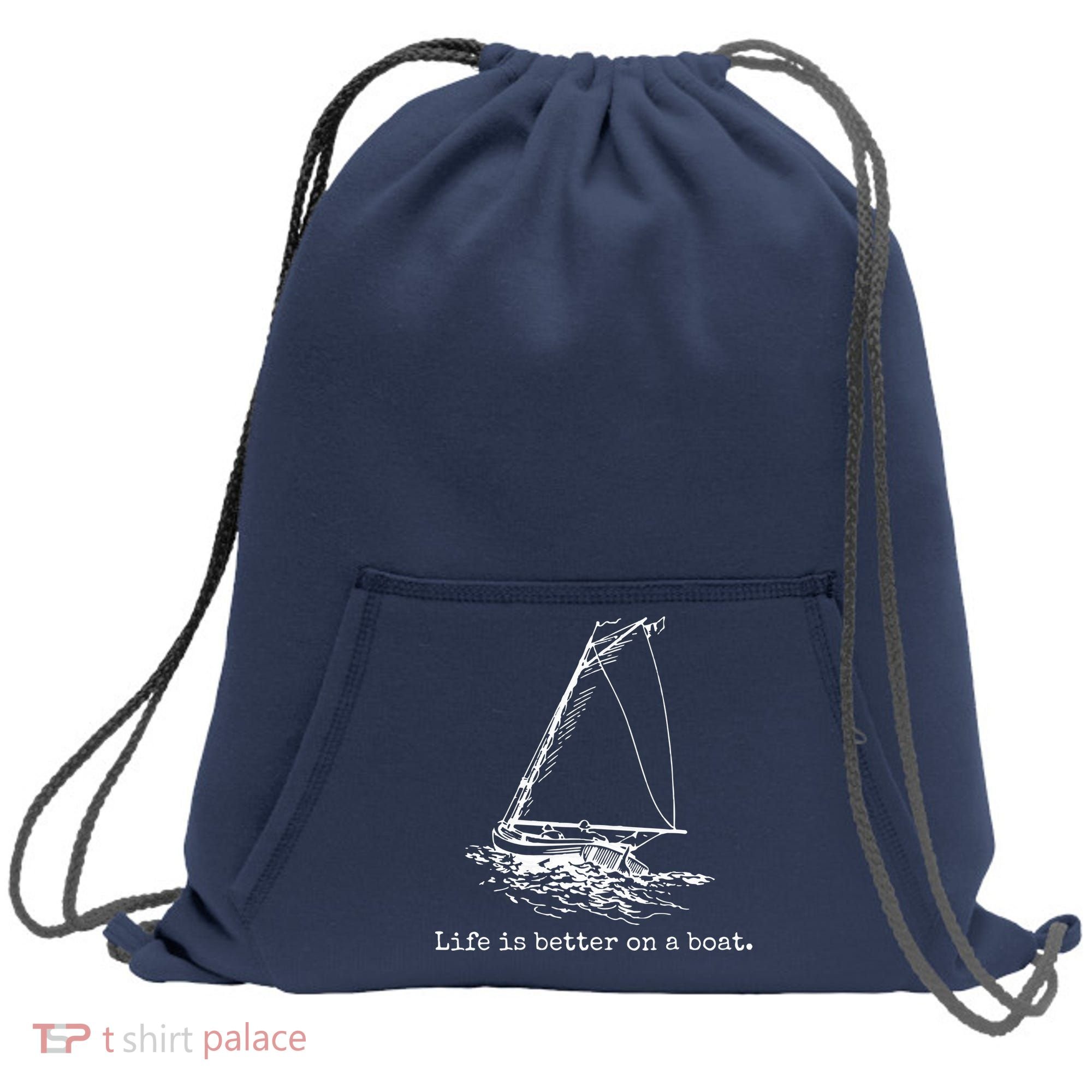 Life Is Better On A Boat Sailboat Sketch Cool Sailing Gifts Sweatshirt Cinch Pack Bag
