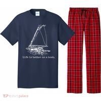 Life Is Better On A Boat Sailboat Sketch Cool Sailing Gifts Pajama Set thumb 0