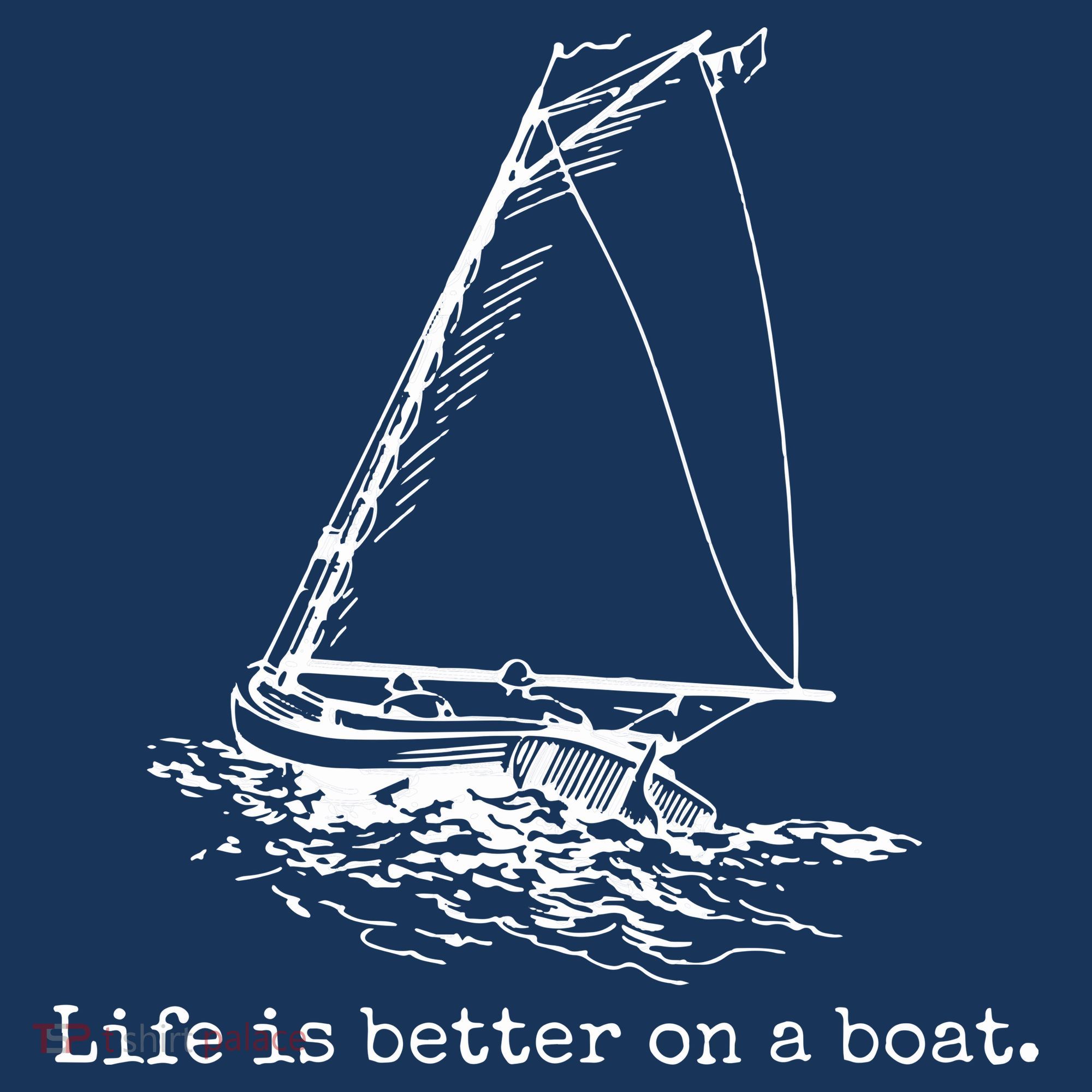 Life Is Better On A Boat Sailboat Sketch Cool Sailing Gifts Women's Hoodie