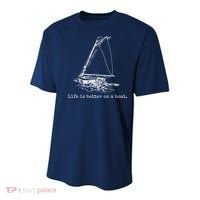 Life Is Better On A Boat Sailboat Sketch Cool Sailing Gifts Youth Performance Sprint T-Shirt thumb 0