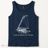 Life Is Better On A Boat Sailboat Sketch Cool Sailing Gifts Tank Top thumb 2