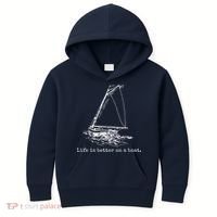 Life Is Better On A Boat Sailboat Sketch Cool Sailing Gifts Kids Hoodie thumb 0