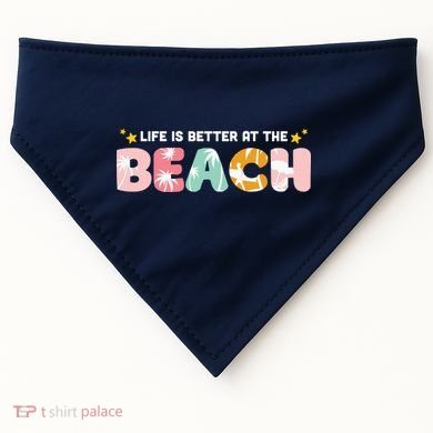Life Is Better At The Beach Summer Tropical USA-Made Doggie Bandana