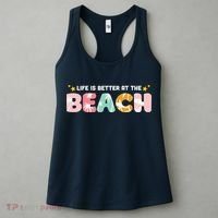 Life Is Better At The Beach Summer Tropical Women's Tank Top thumb 3