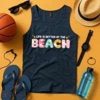 Life Is Better At The Beach Summer Tropical Tank Top thumb 4