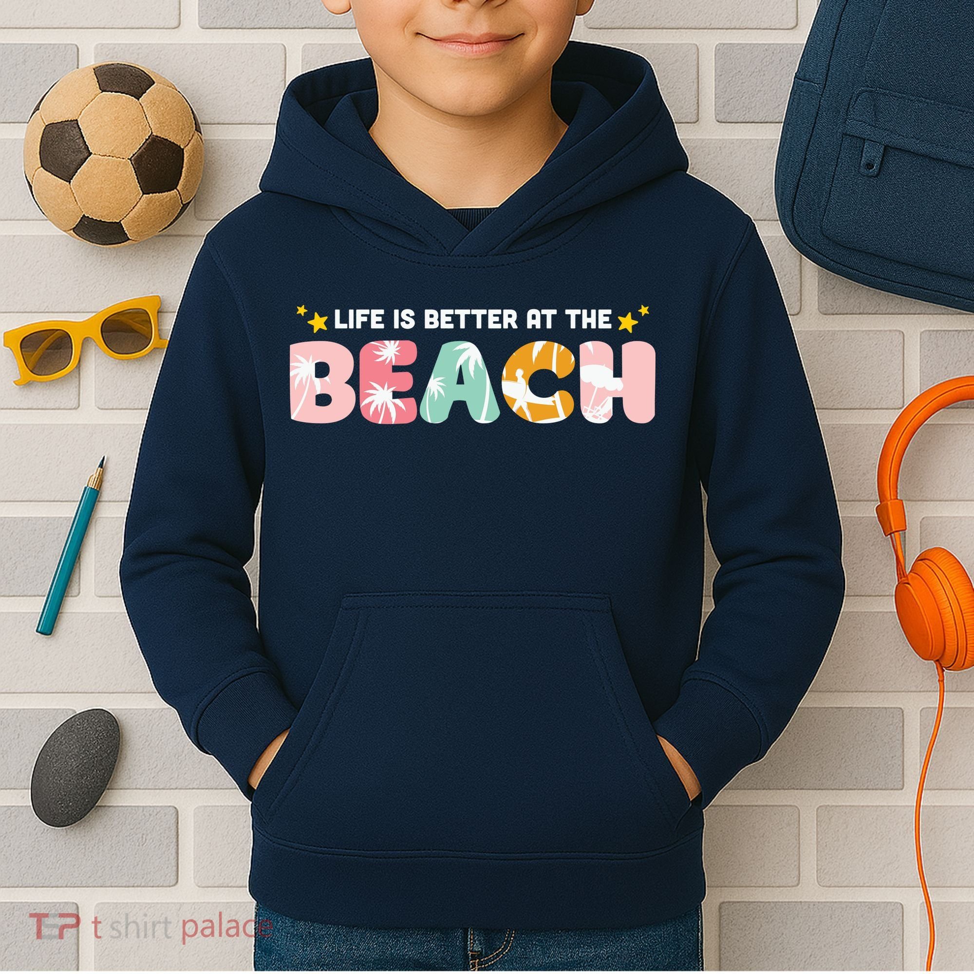 Life Is Better At The Beach Summer Tropical Kids Hoodie