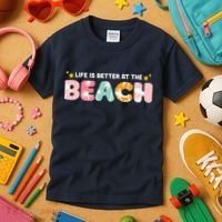 Life Is Better At The Beach Summer Tropical Kids T-Shirt thumb 3