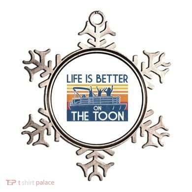 Life Is Better On The Toon Vintage Pontoon Boat Boating Gift Ornament