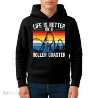 Life Is Better On A Roller Coaster Rollercoaster Kids Hoodie thumb 4