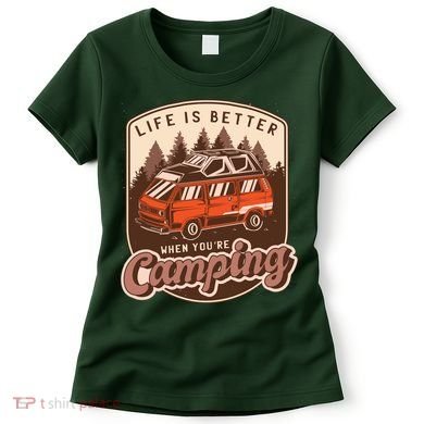 Life Is Better When You're Camping Vintage Women's T-Shirt
