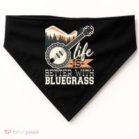Life Is Better With Bluegrass Banjo Player Musician USA-Made Doggie Bandana thumb 0