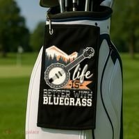 Life Is Better With Bluegrass Banjo Player Musician Golf Towel thumb 2
