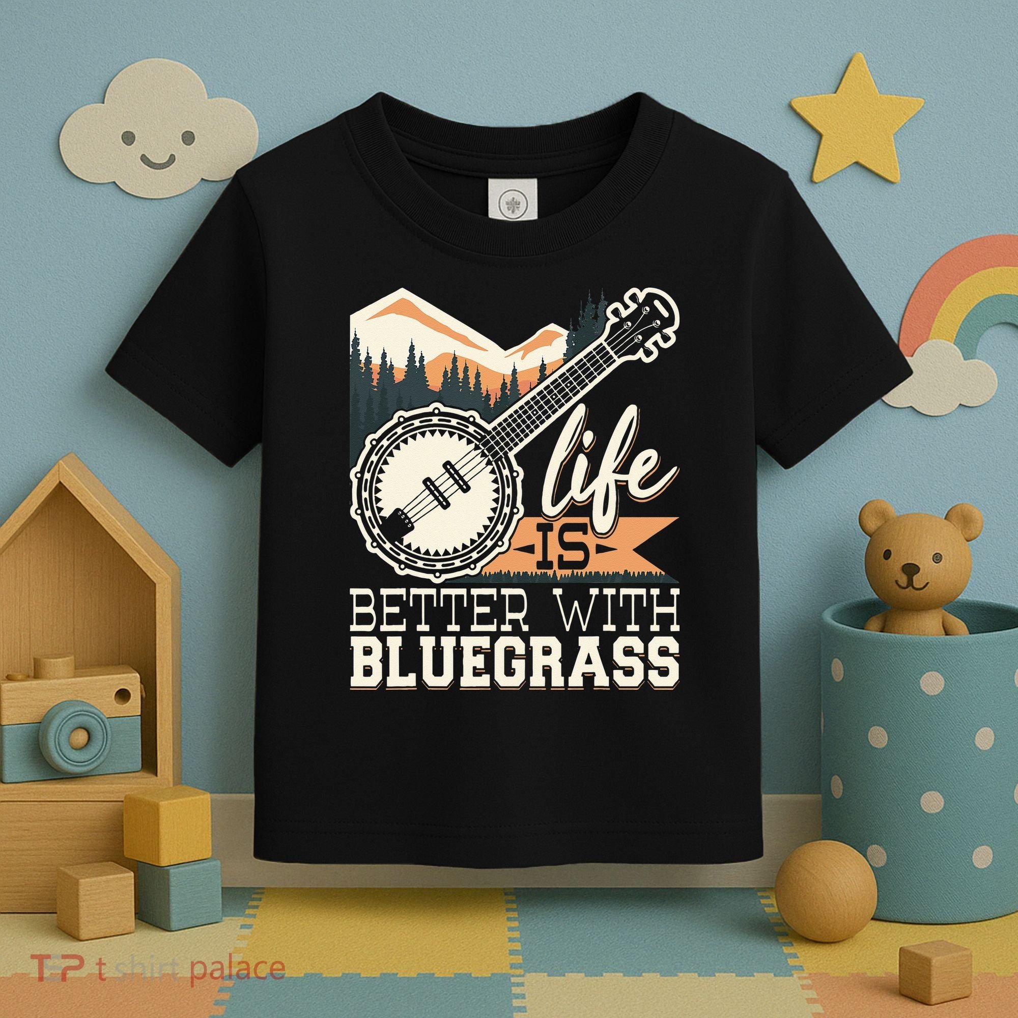 Life Is Better With Bluegrass Banjo Player Musician Toddler T-Shirt