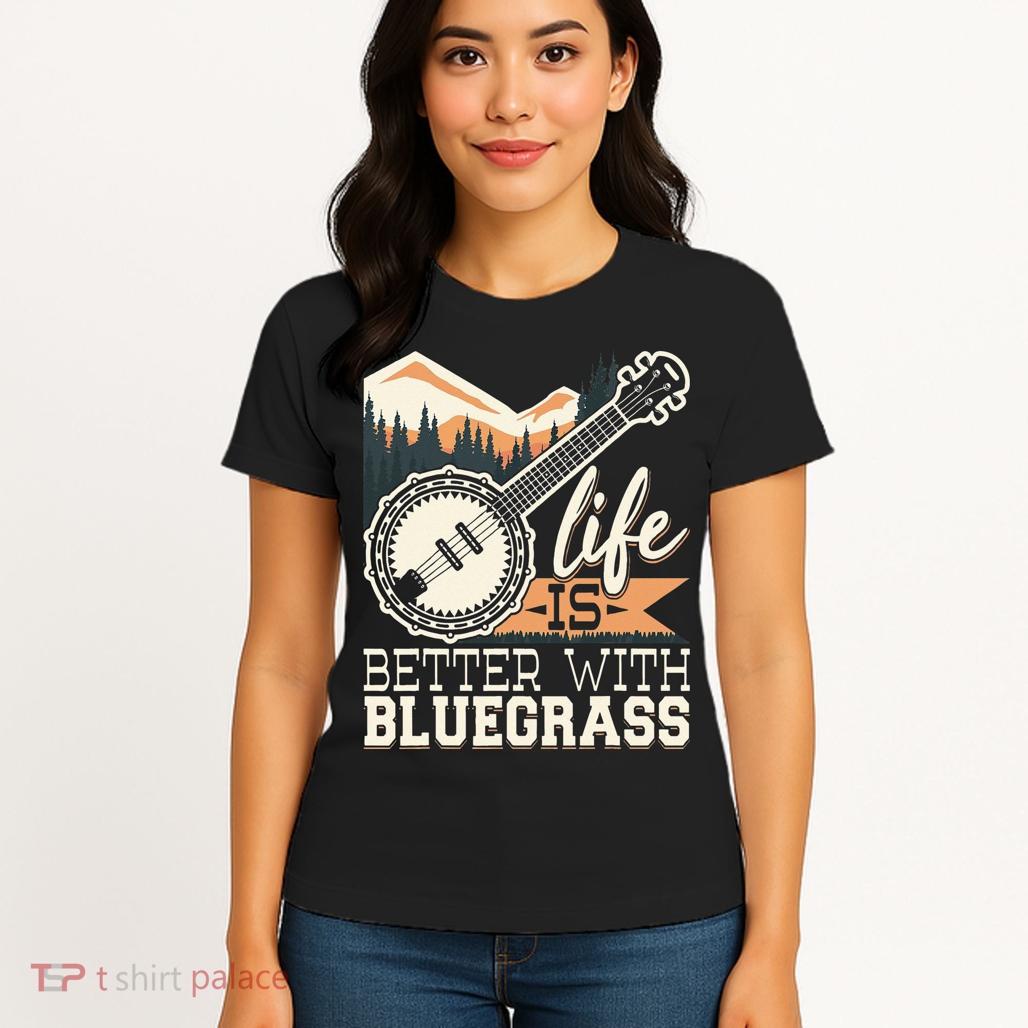 Life Is Better With Bluegrass Banjo Player Musician Women's T-Shirt