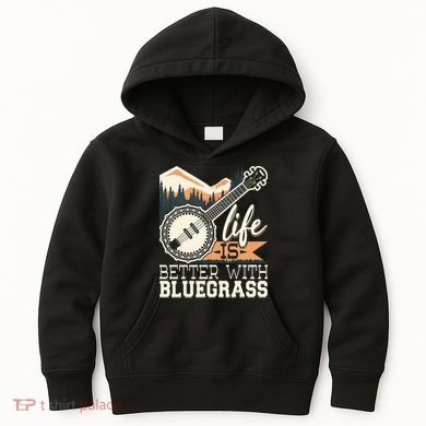 Life Is Better With Bluegrass Banjo Player Musician Kids Hoodie