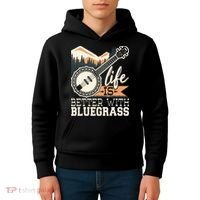 Life Is Better With Bluegrass Banjo Player Musician Kids Hoodie thumb 4