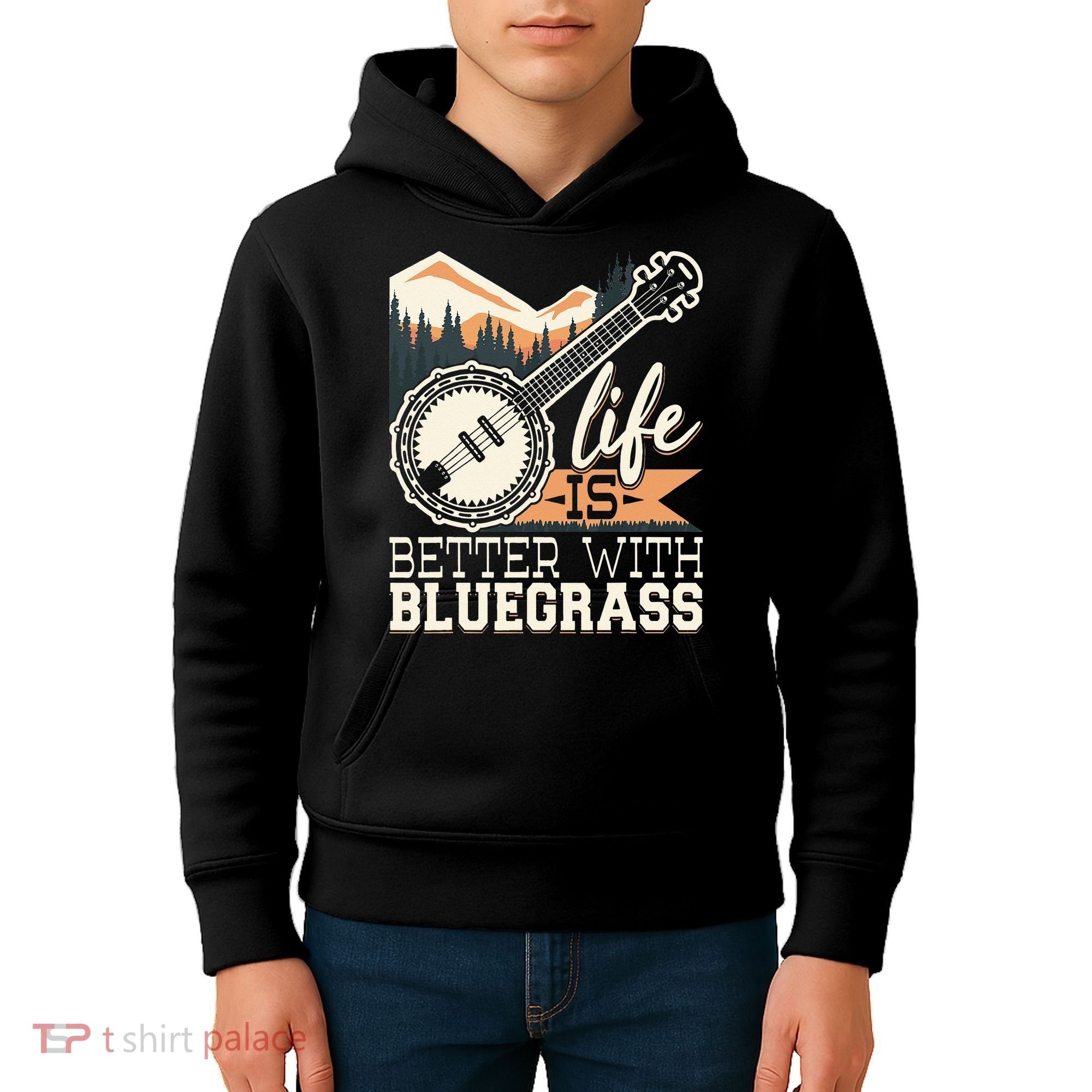 Life Is Better With Bluegrass Banjo Player Musician Kids Hoodie