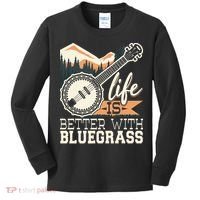 Life Is Better With Bluegrass Banjo Player Musician Kids Long Sleeve Shirt thumb 0