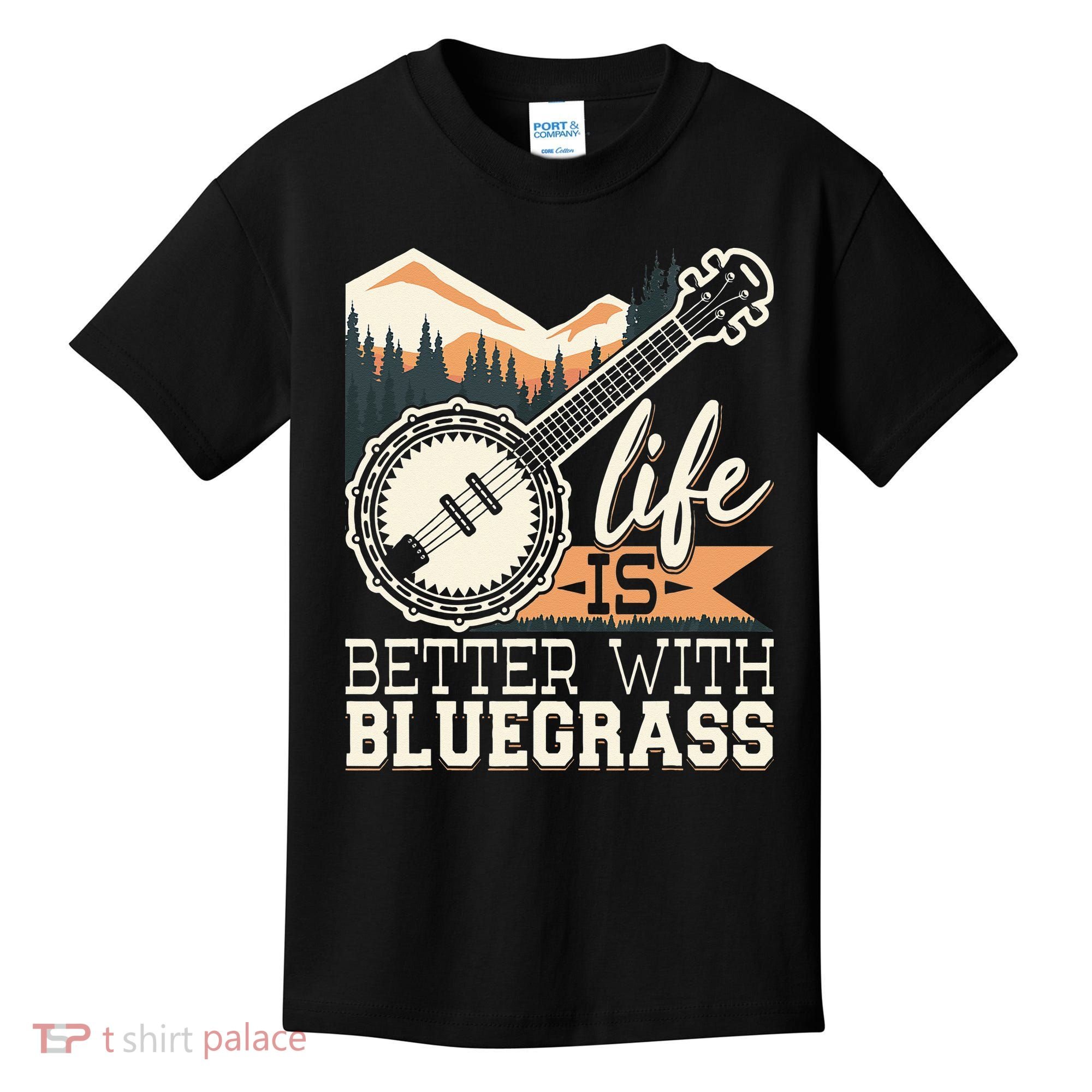 Life Is Better With Bluegrass Banjo Player Musician Kids T-Shirt