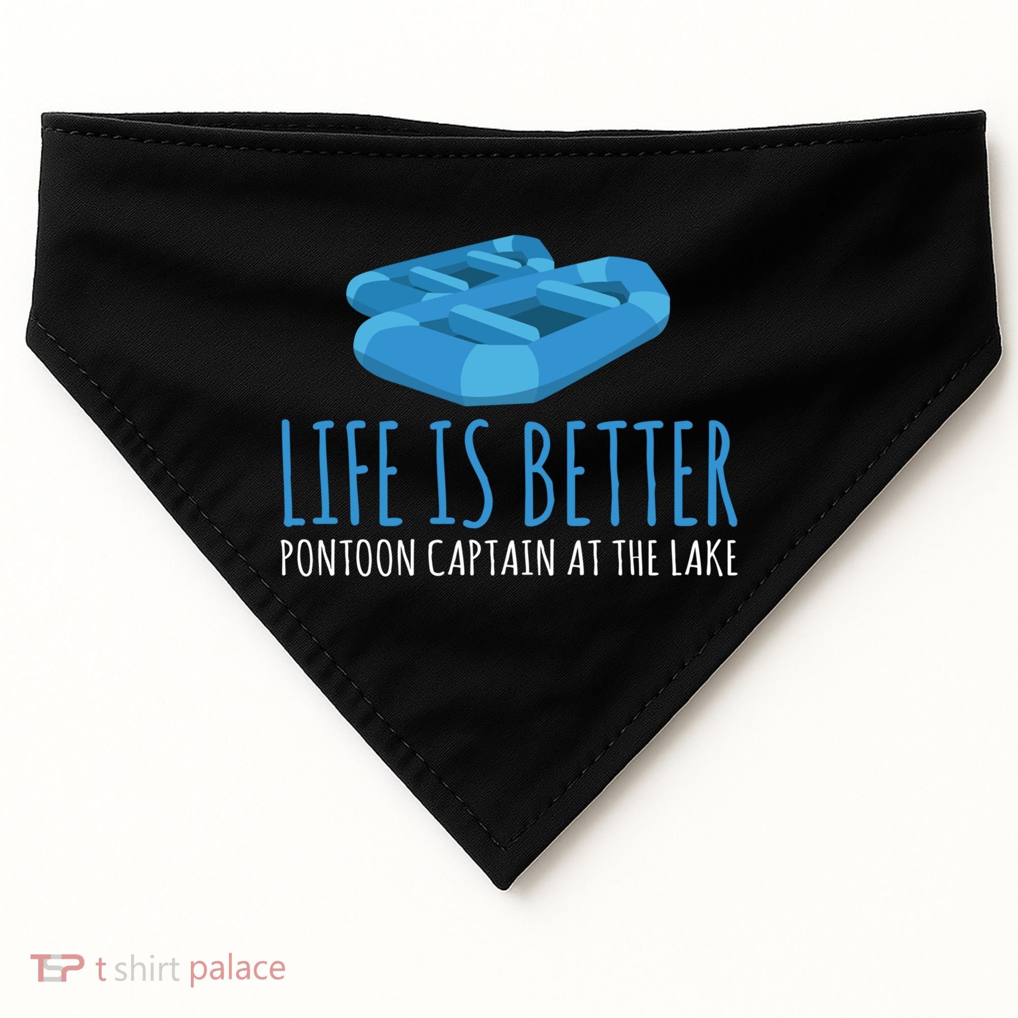 Life Is Better Pontoon Captain At The Lake Boat Meaningful Gift USA-Made Doggie Bandana