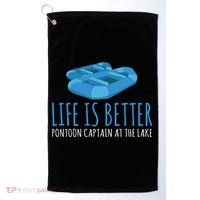 Life Is Better Pontoon Captain At The Lake Boat Meaningful Gift Golf Towel thumb 0