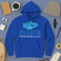 Life Is Better Pontoon Captain At The Lake Boat Meaningful Gift Hoodie thumb 3