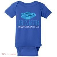 Life Is Better Pontoon Captain At The Lake Boat Meaningful Gift Baby Bodysuit thumb 0