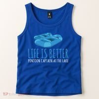 Life Is Better Pontoon Captain At The Lake Boat Meaningful Gift Tank Top thumb 2